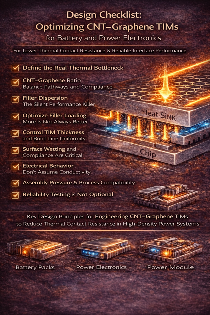 Design Checklist: Optimizing CNT–Graphene TIMs for Battery and Power Electronics