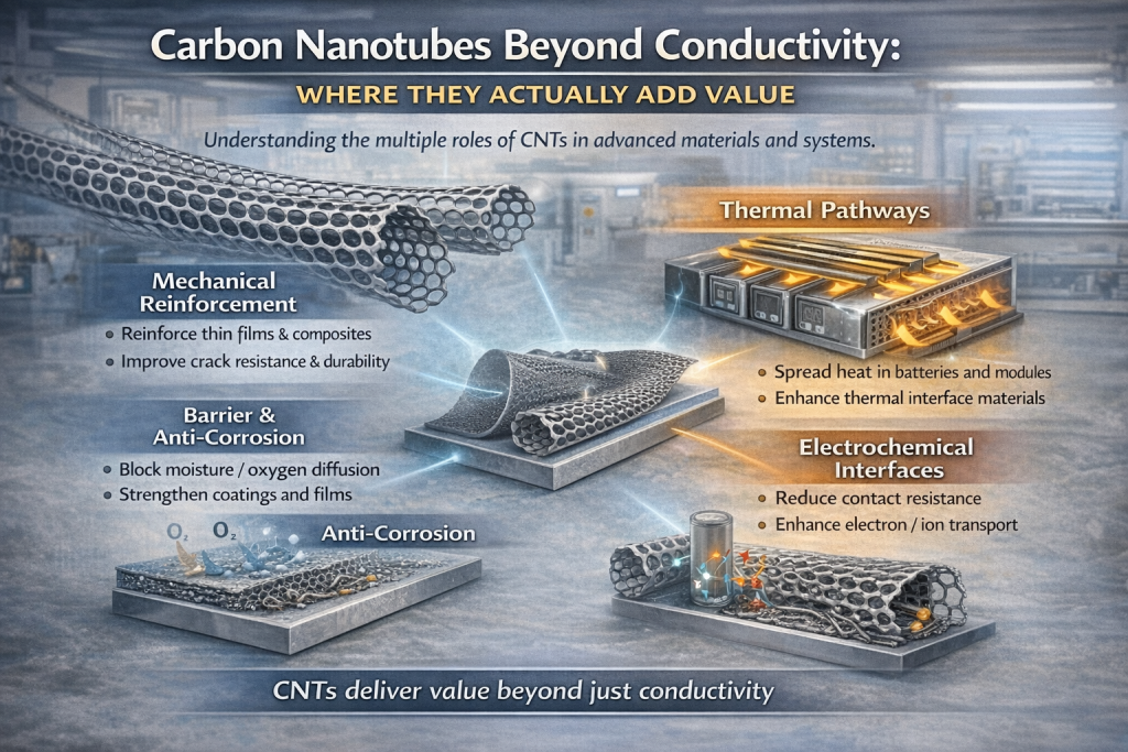 Carbon Nanotubes Beyond Conductivity: Where They Actually Add Value