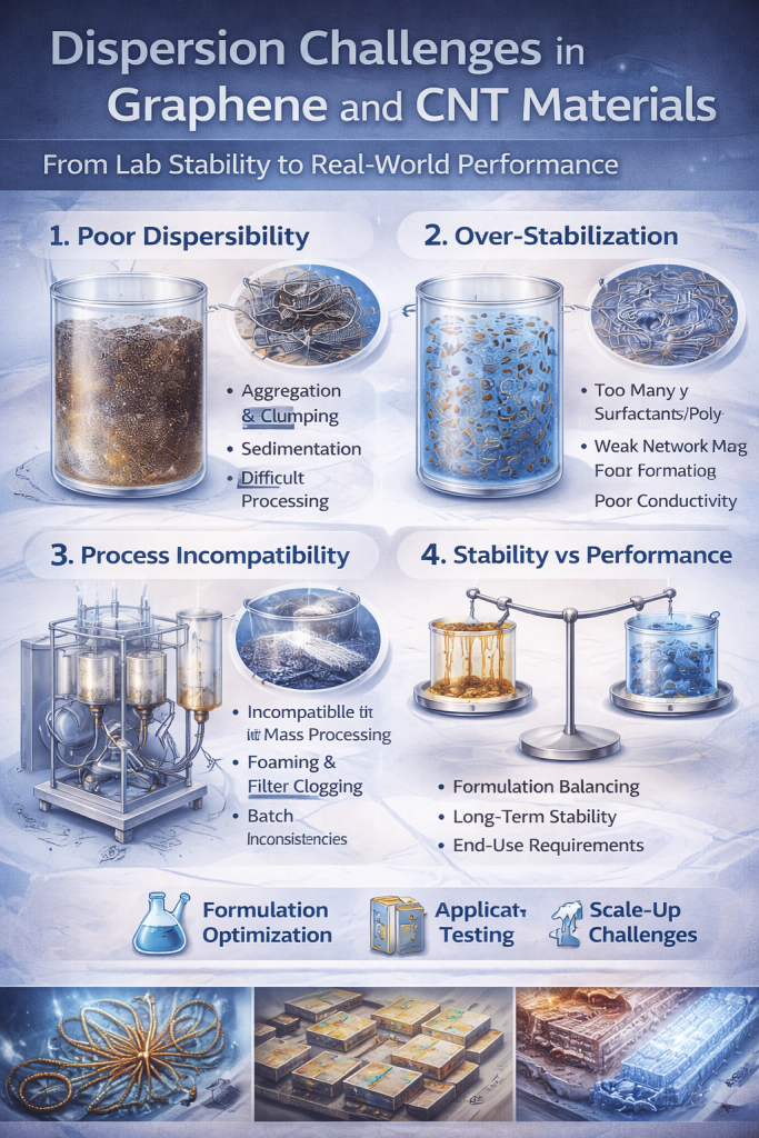 Dispersion Challenges in Graphene and CNT Materials