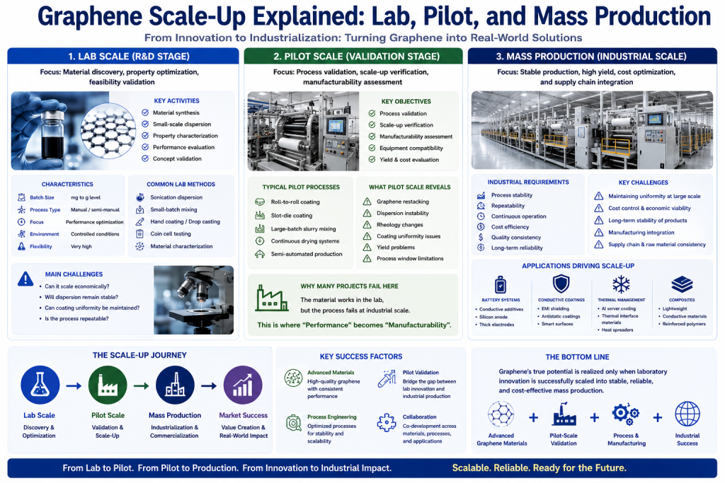 Graphene Scale-Up Explained: Lab, Pilot, and Mass Production
