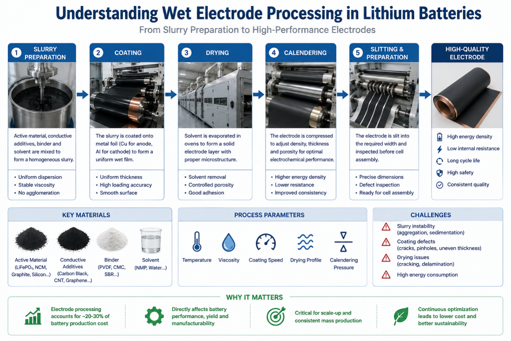 Understanding Wet Electrode Processing in Lithium Batteries