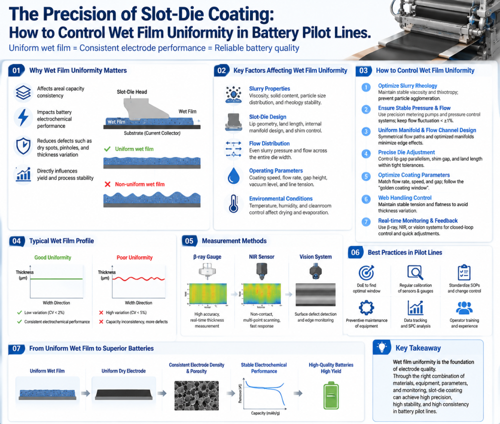 The Precision of Slot-Die Coating: How to Control Wet Film Uniformity in Battery Pilot Lines