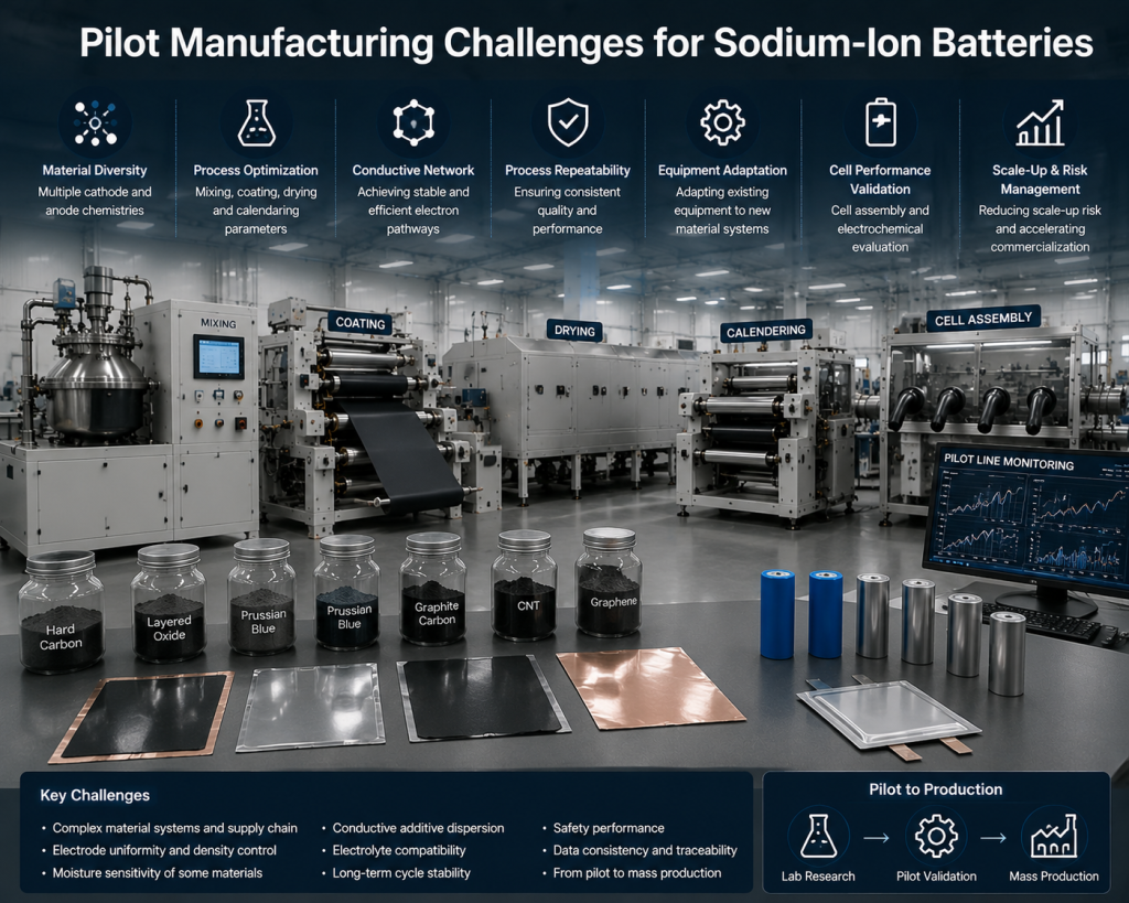 Pilot Manufacturing Challenges for Sodium-Ion Batteries