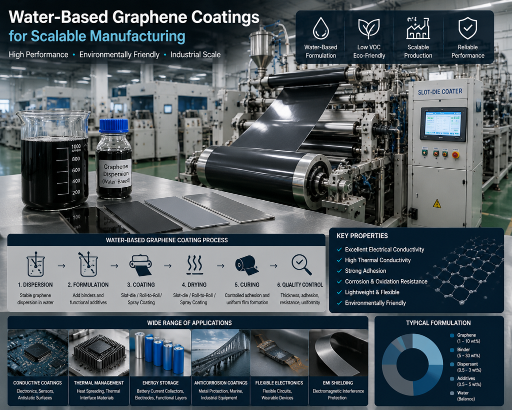 Water-Based Graphene Coatings for Scalable Manufacturing