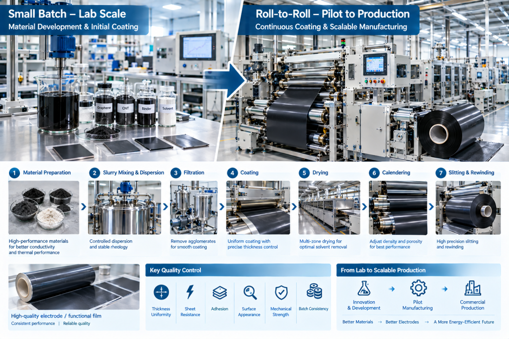 From Small Batch to Roll-to-Roll: The Scaling Challenge