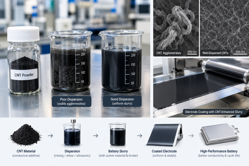 CNT Dispersion Challenges in Battery Manufacturing: A Practical Guide
