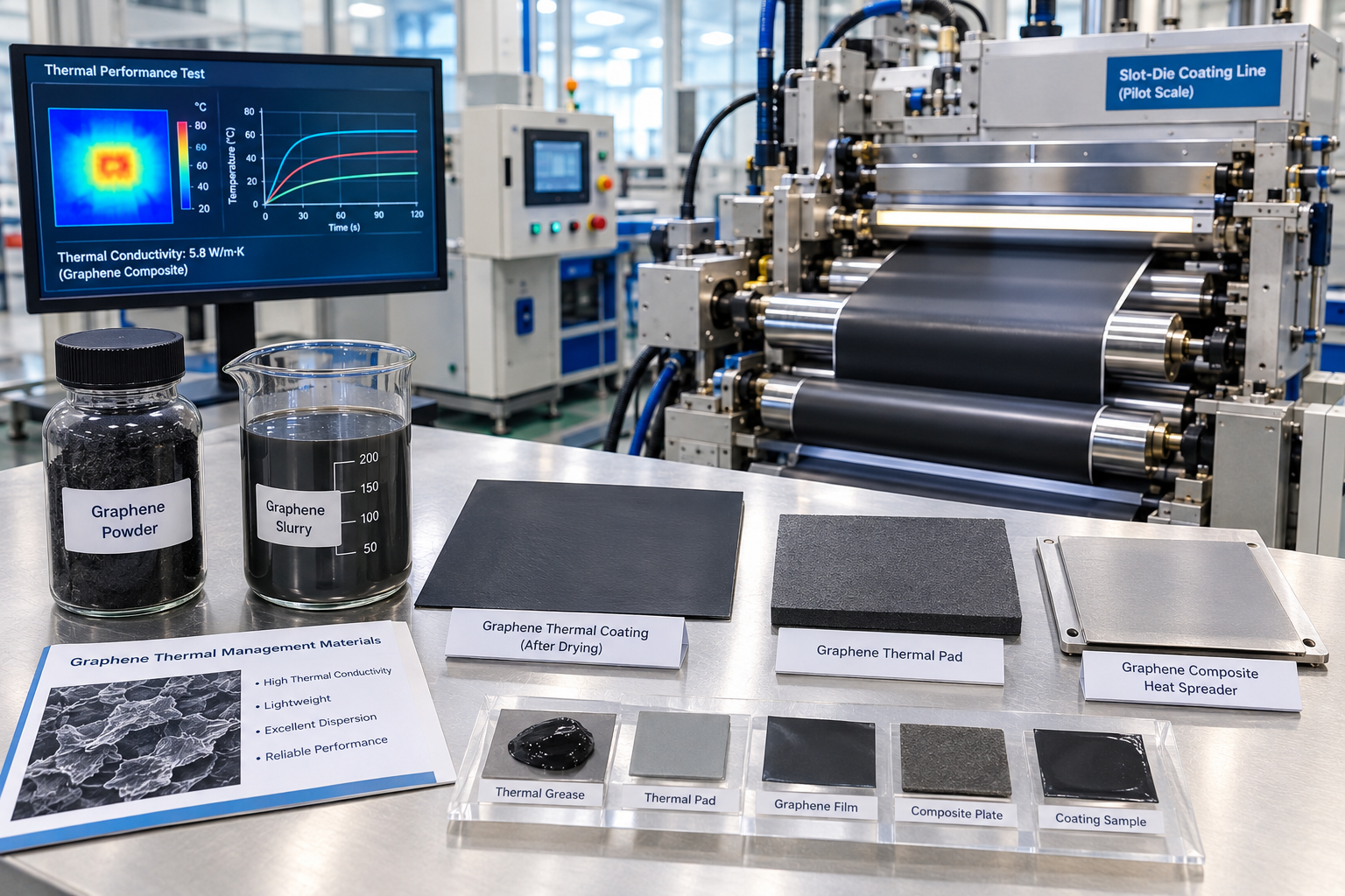Graphene Thermal Management Materials: Pilot-Scale Validation