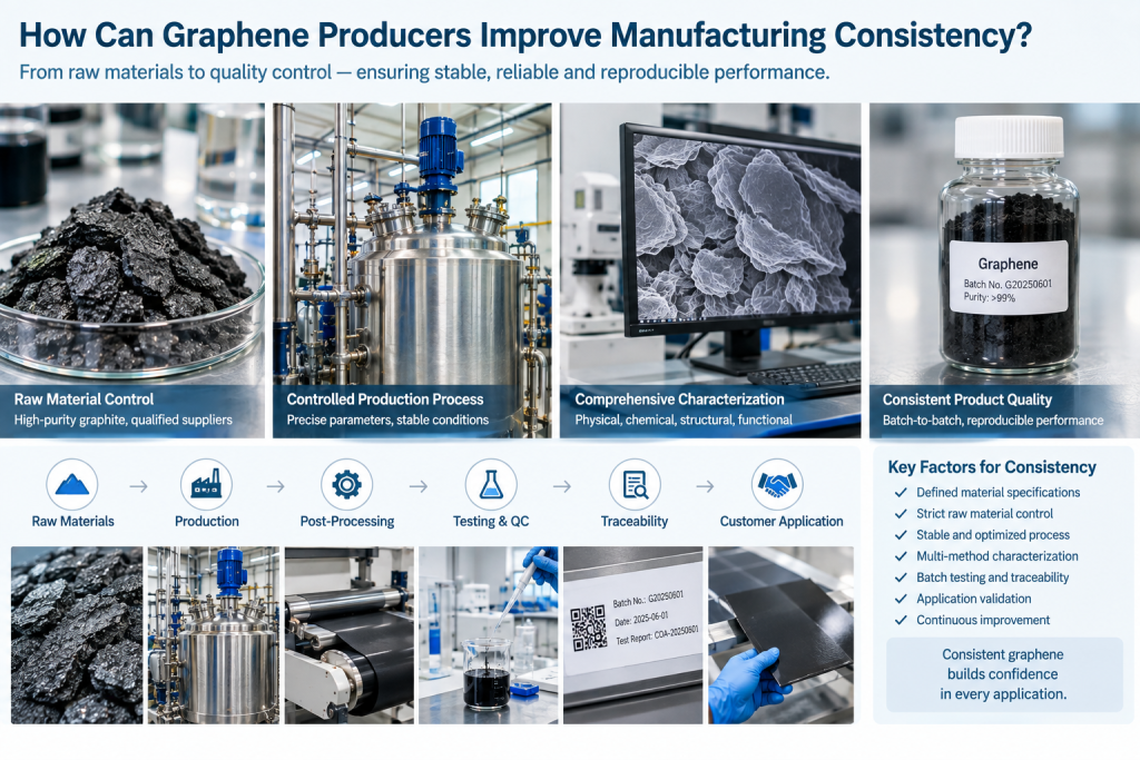 How can graphene producers improve manufacturing consistency